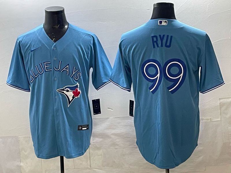 Men 2025 Toronto Blue Jays #99 Ryu Blue Game Nike MLB Jersey style 05